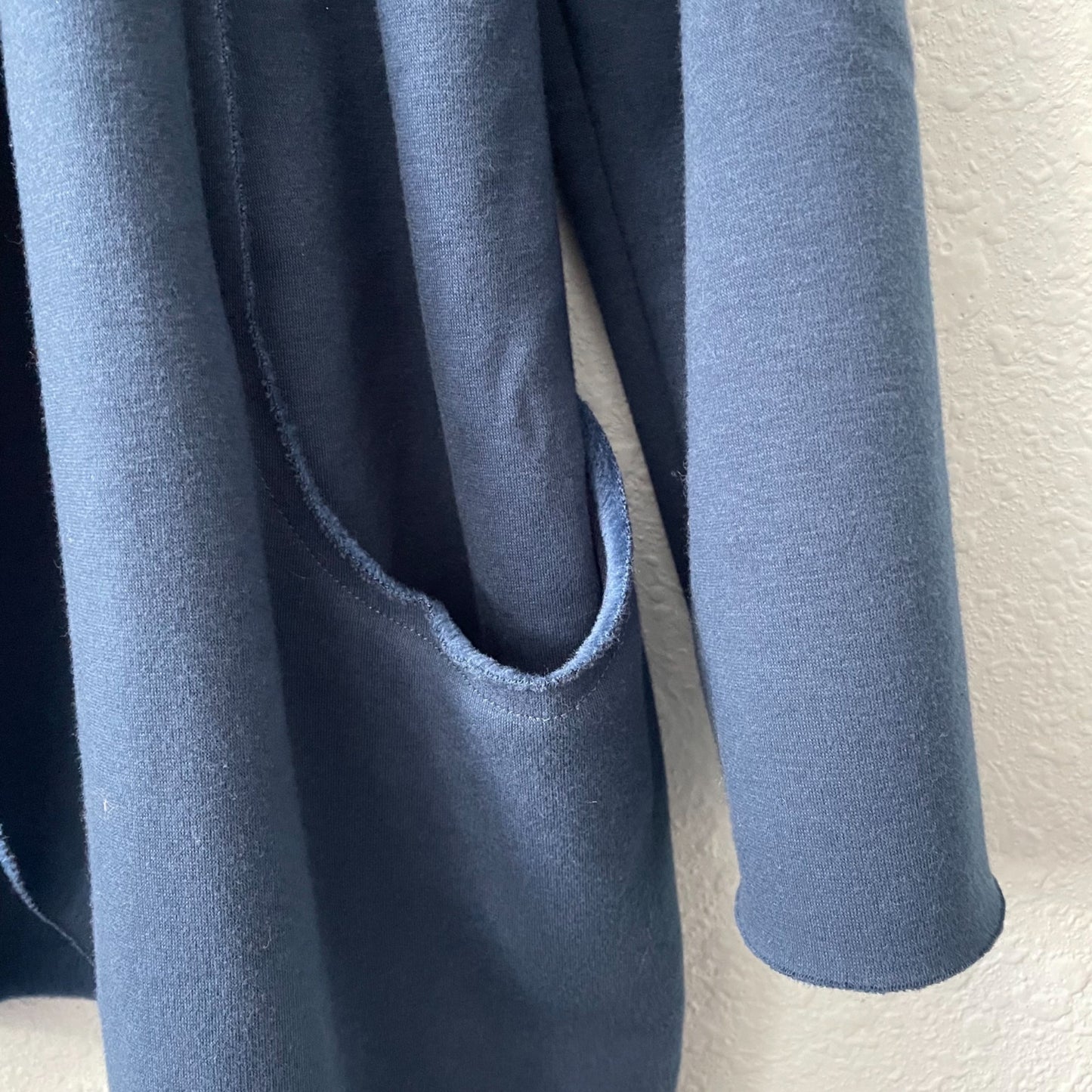Soft Surroundings Blue Cozy Carefree Faux Fur Lined Jacket Size PM