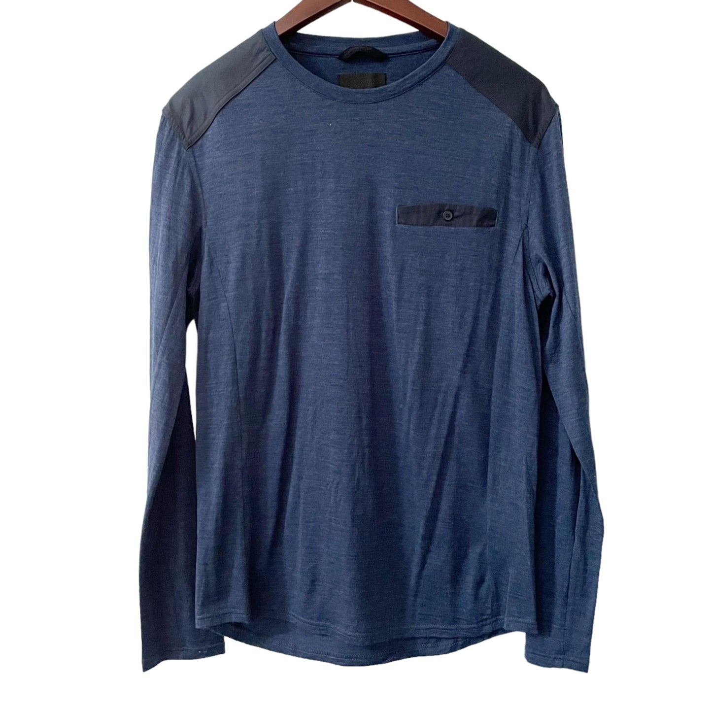 Alchemy Equipment Blue 100% Merino Wool Long Sleeve Sweater Men's Size Small