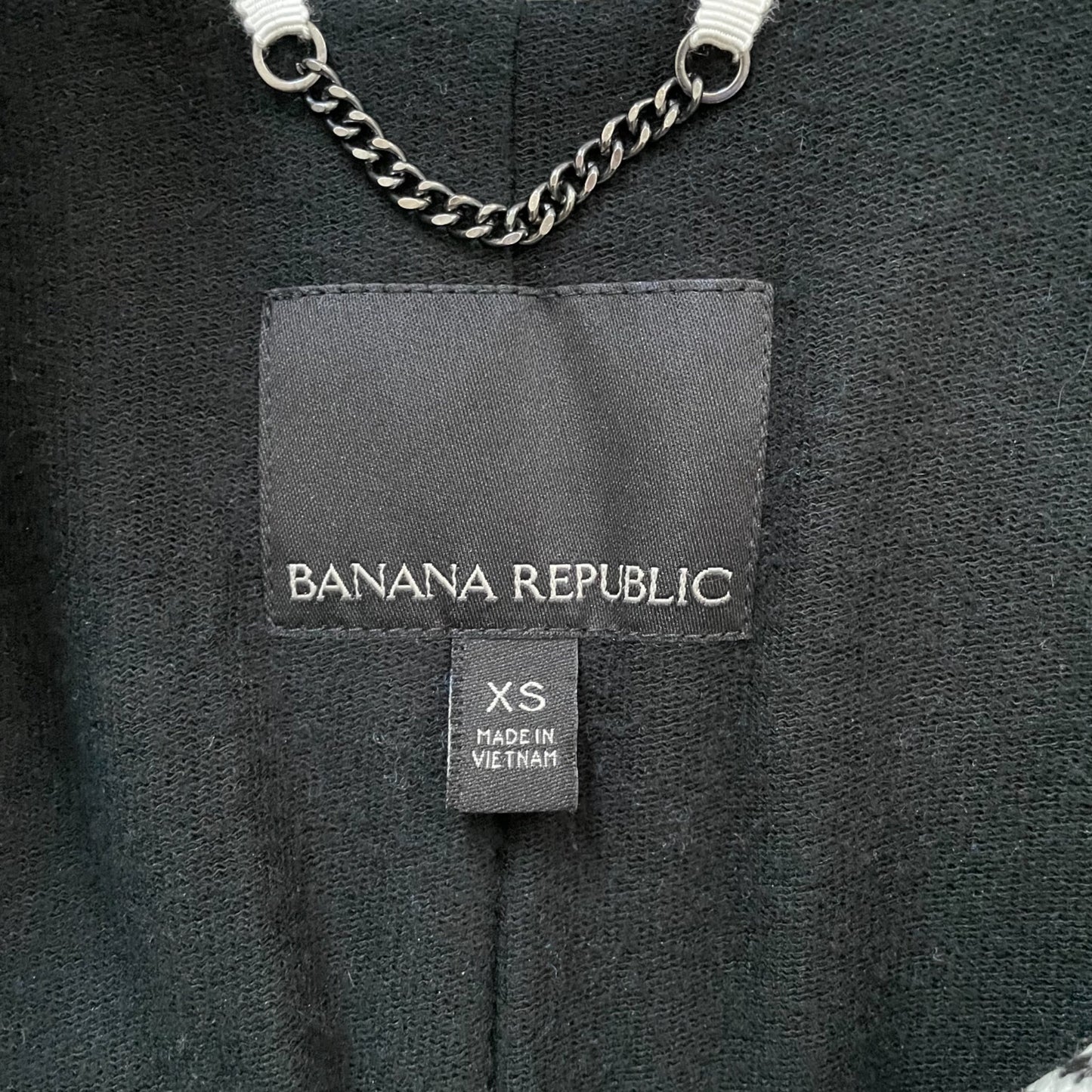 Banana Republic Black White Belted Peacoat Women's Size XS