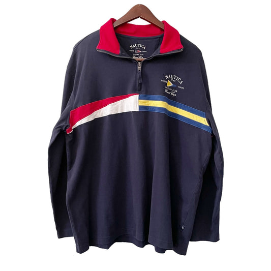 Nautica North Coast Sailing Club Coast Cup Pullover Quarter Zip Sweater Men's XL