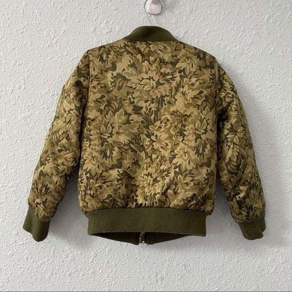 Limited Too Camo Patches Full Zip Bomber Jacket Youth Girl's Size 4 Casual