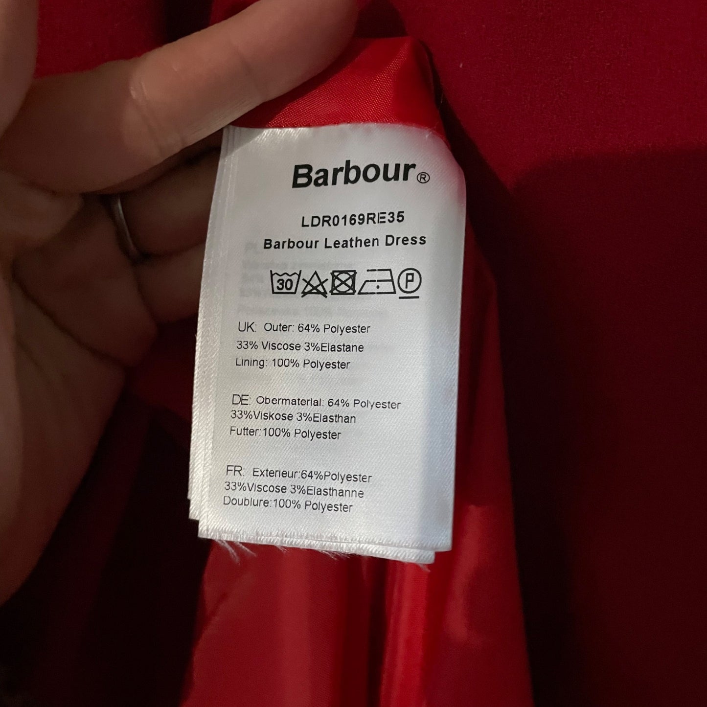 Barbour Red Leathen Summer Tartan Sleeveless Draped Dress Women's Size 14 Lined
