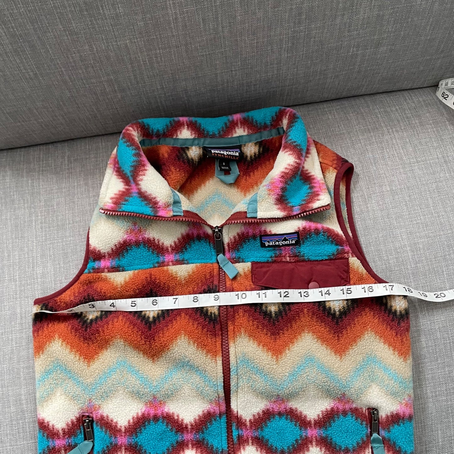 Patagonia Synchilla Fleece Southwestern Print Full Zip Vest Women's Size Small
