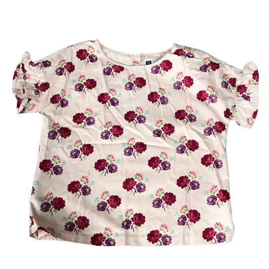 Janie and Jack Pink Floral Ruffle Sleeve 100% Cotton Shirt Youth Girl's Size 8