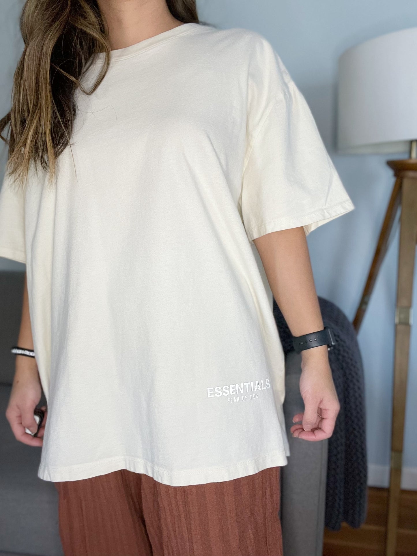 Essentials Fear of God Cream Short Sleeve Oversize T-Shirt Men's Size Medium
