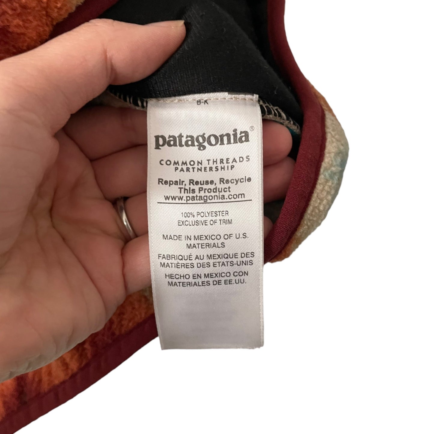 Patagonia Synchilla Fleece Southwestern Print Full Zip Vest Women's Size Small