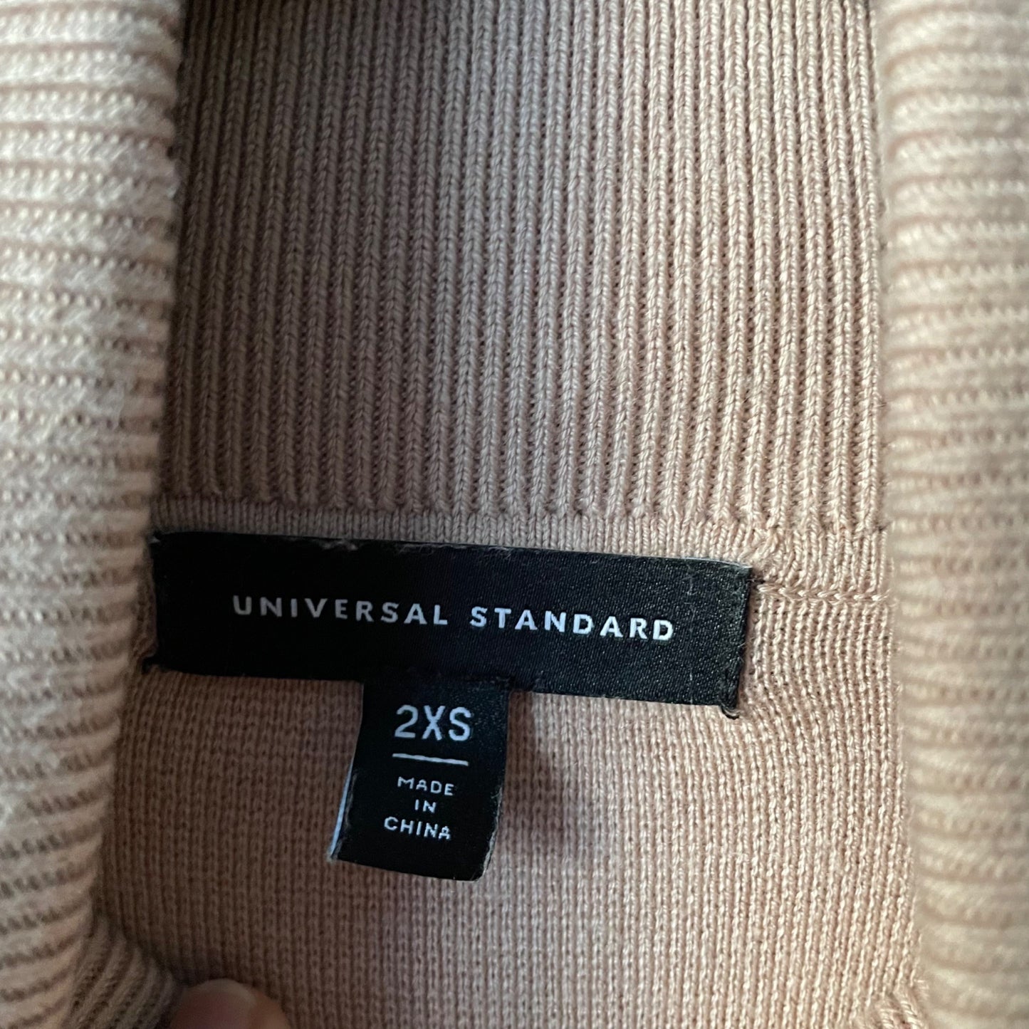 Universal Standard Beige Milano Stitch Turtleneck Sweater Women's Size Medium