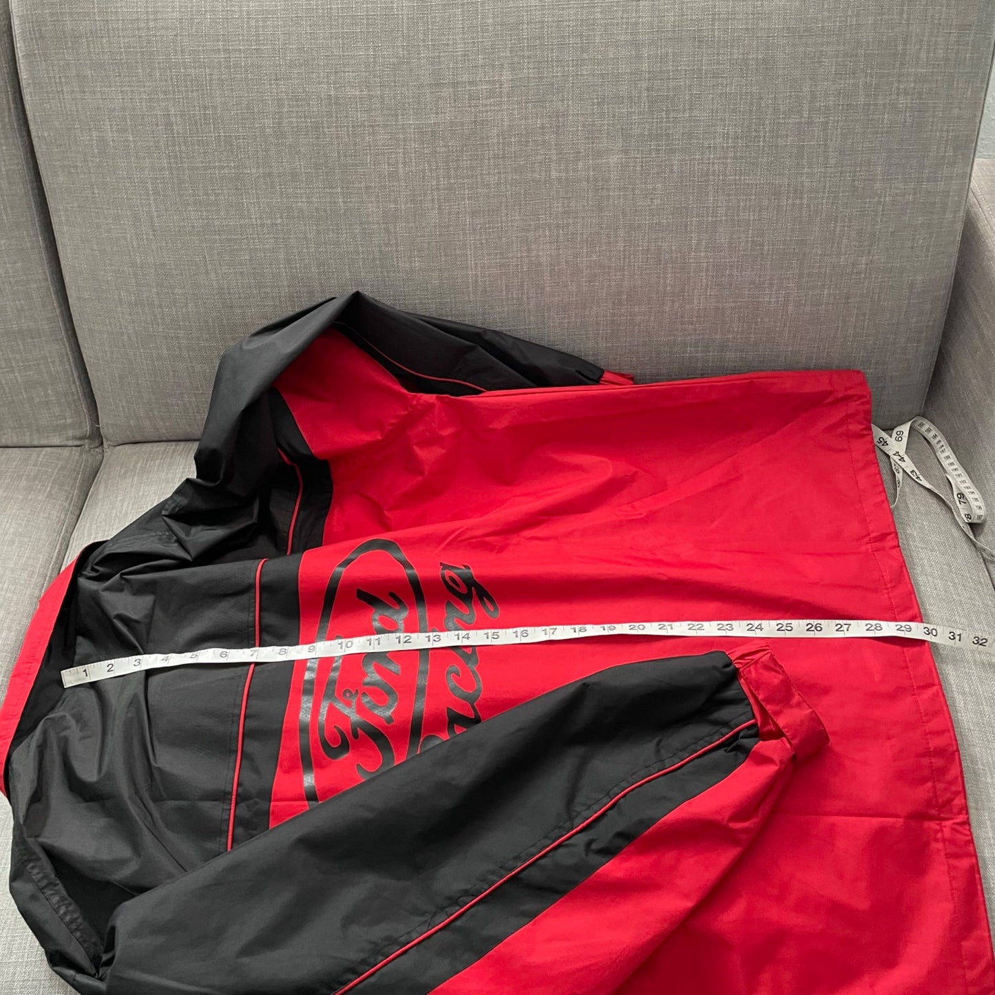 Kenpo Ford Racing Red Black Full Zip Jacket Men's Size Medium Lightweight Casual