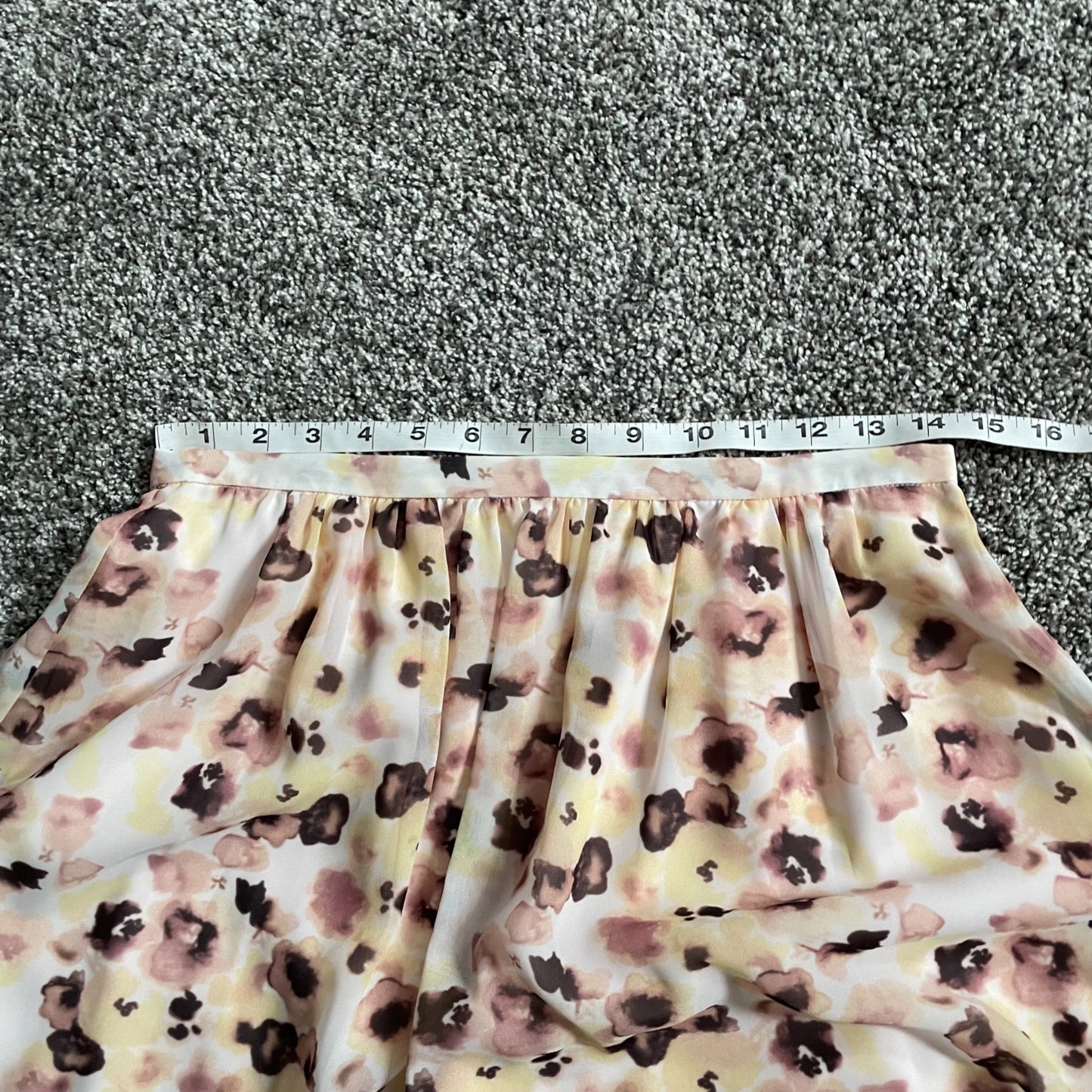 NWT Gianni Bini Vic Wildflower Floral Ivory/Rose Midi Skirt Women's Size Small