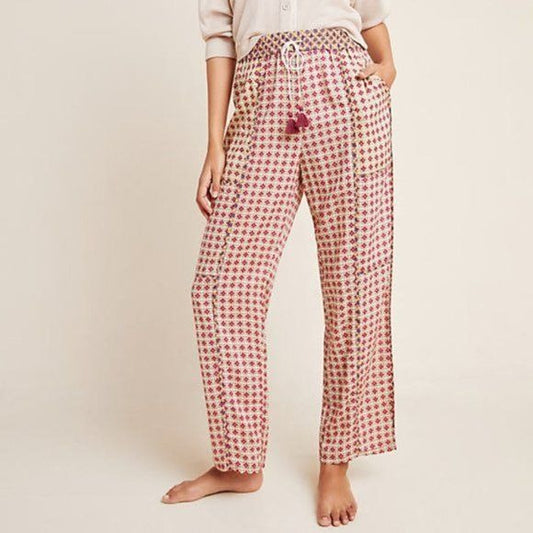 Anthropologie Doria Geometric Print Sleep Trouser Pants Women's Size Large PJs