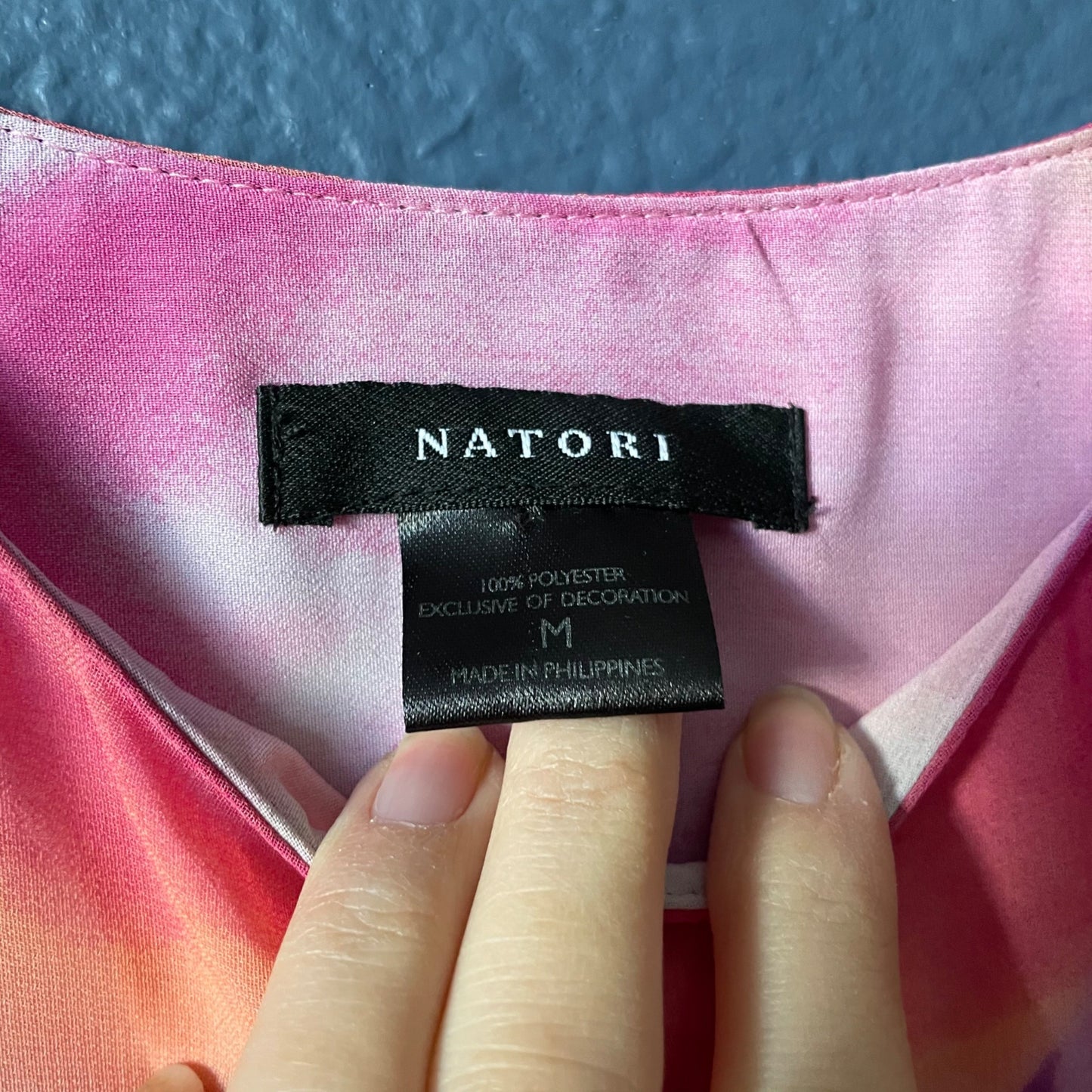 Natori Floral Watercolor Layered Sleeveless Slip Dress Women's Size Medium